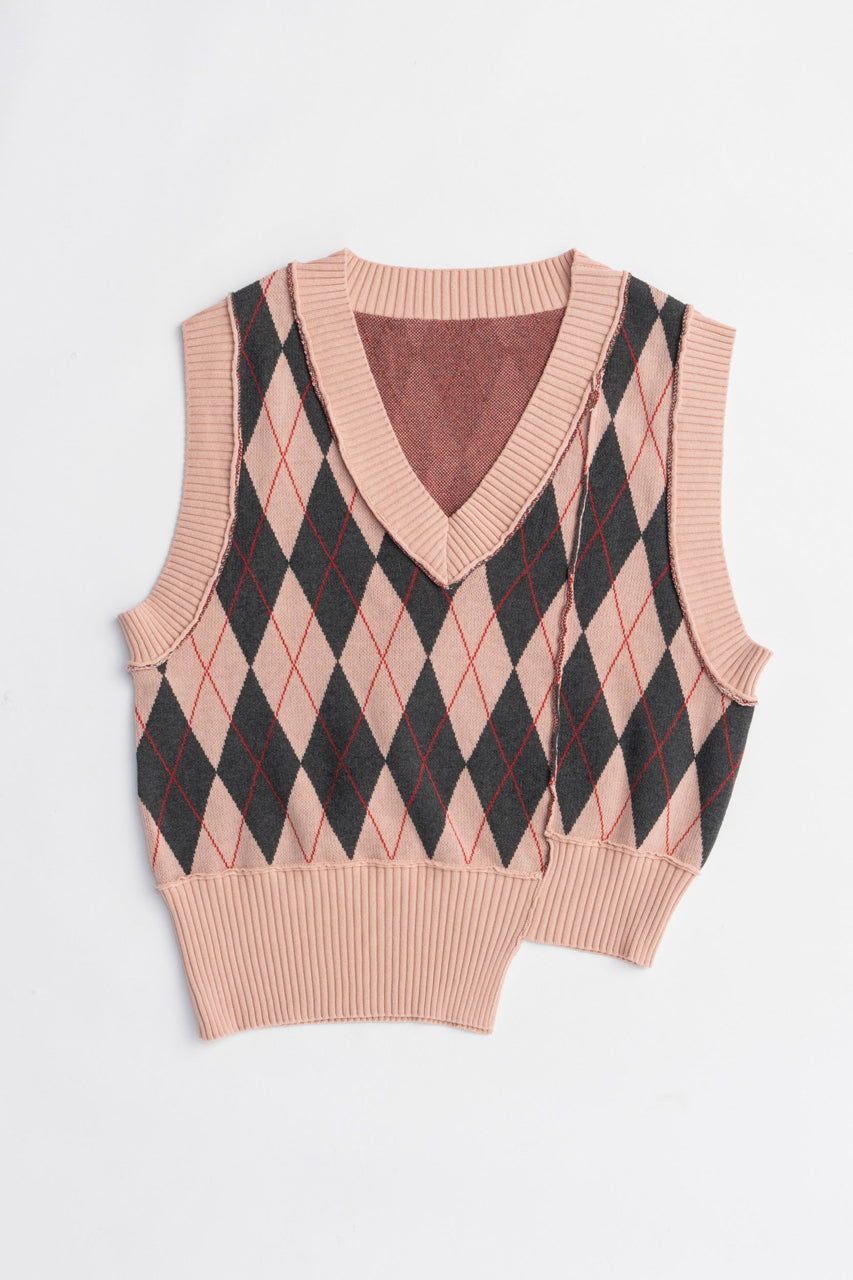 Argyle Knit Vest - 2025 AUTUMN
