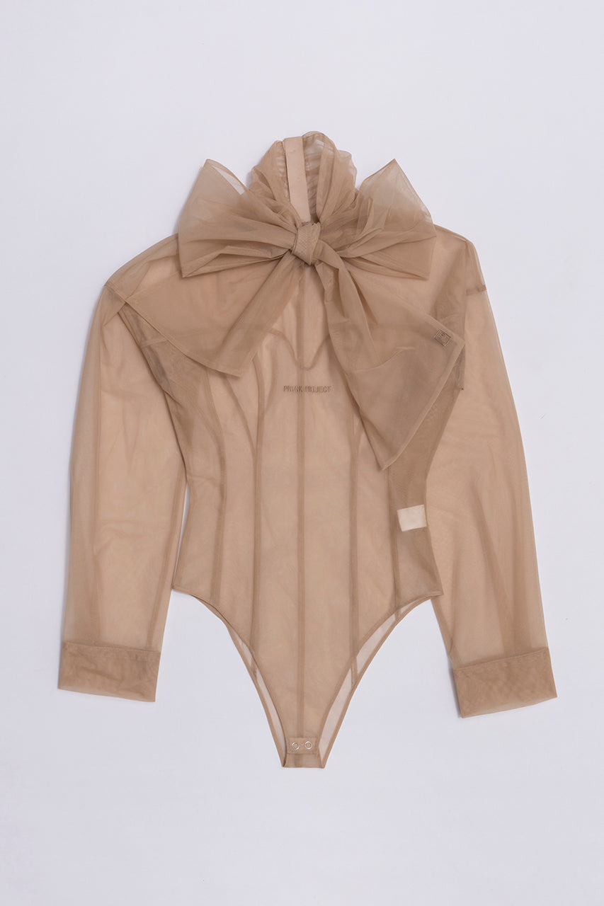 Tulle Bow Tie Bodysuit