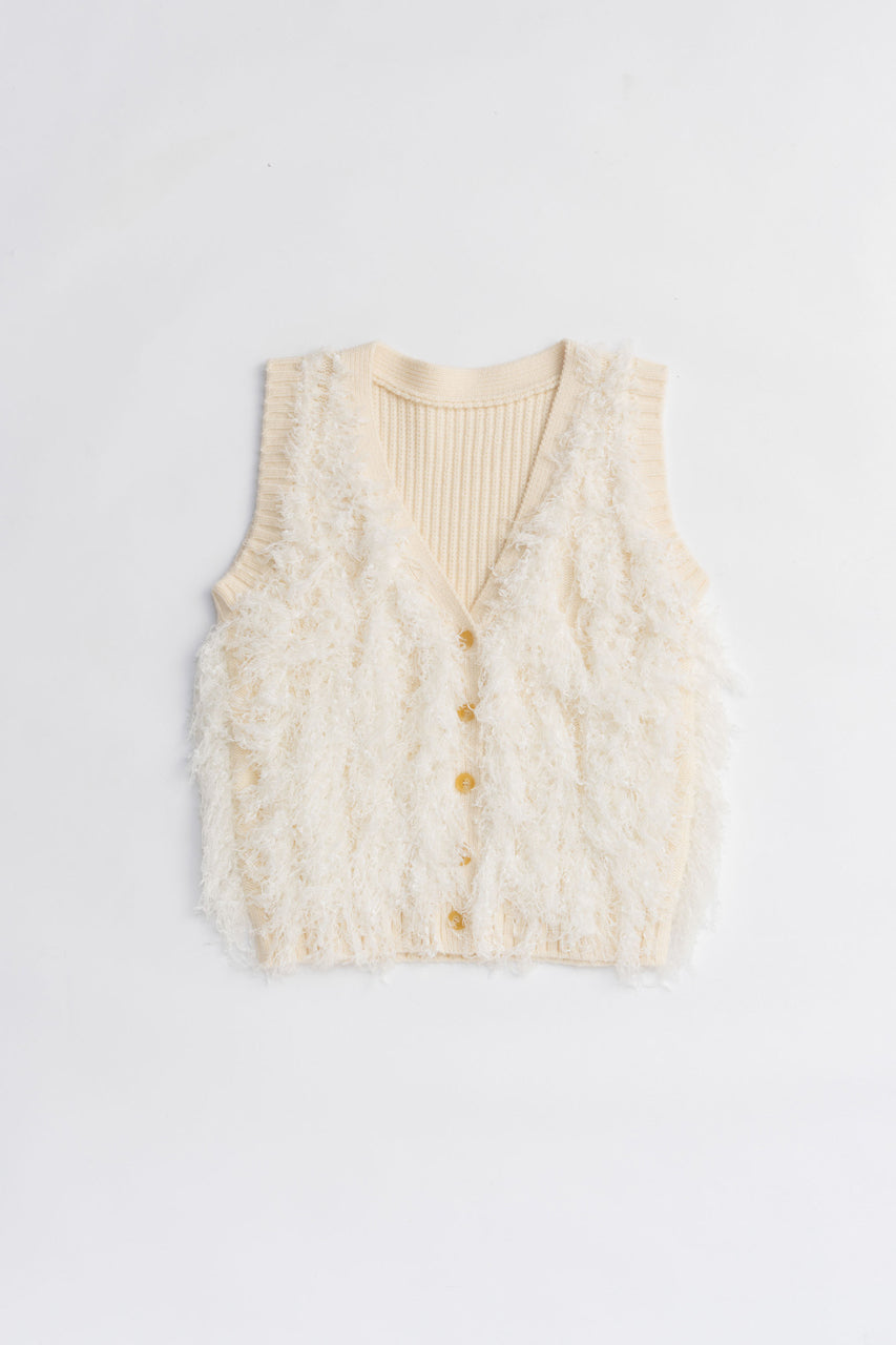 Fluffy Knit Vest - 2025 AUTUMN
