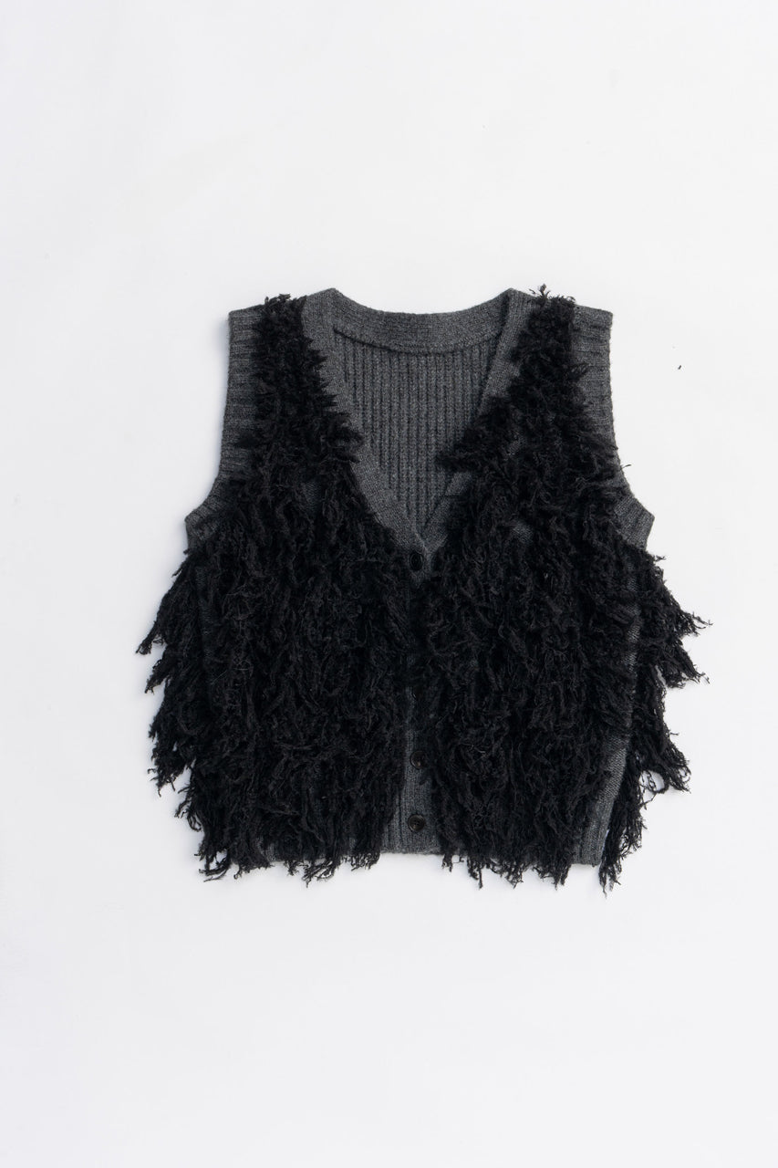 Fluffy Knit Vest - 2025 AUTUMN