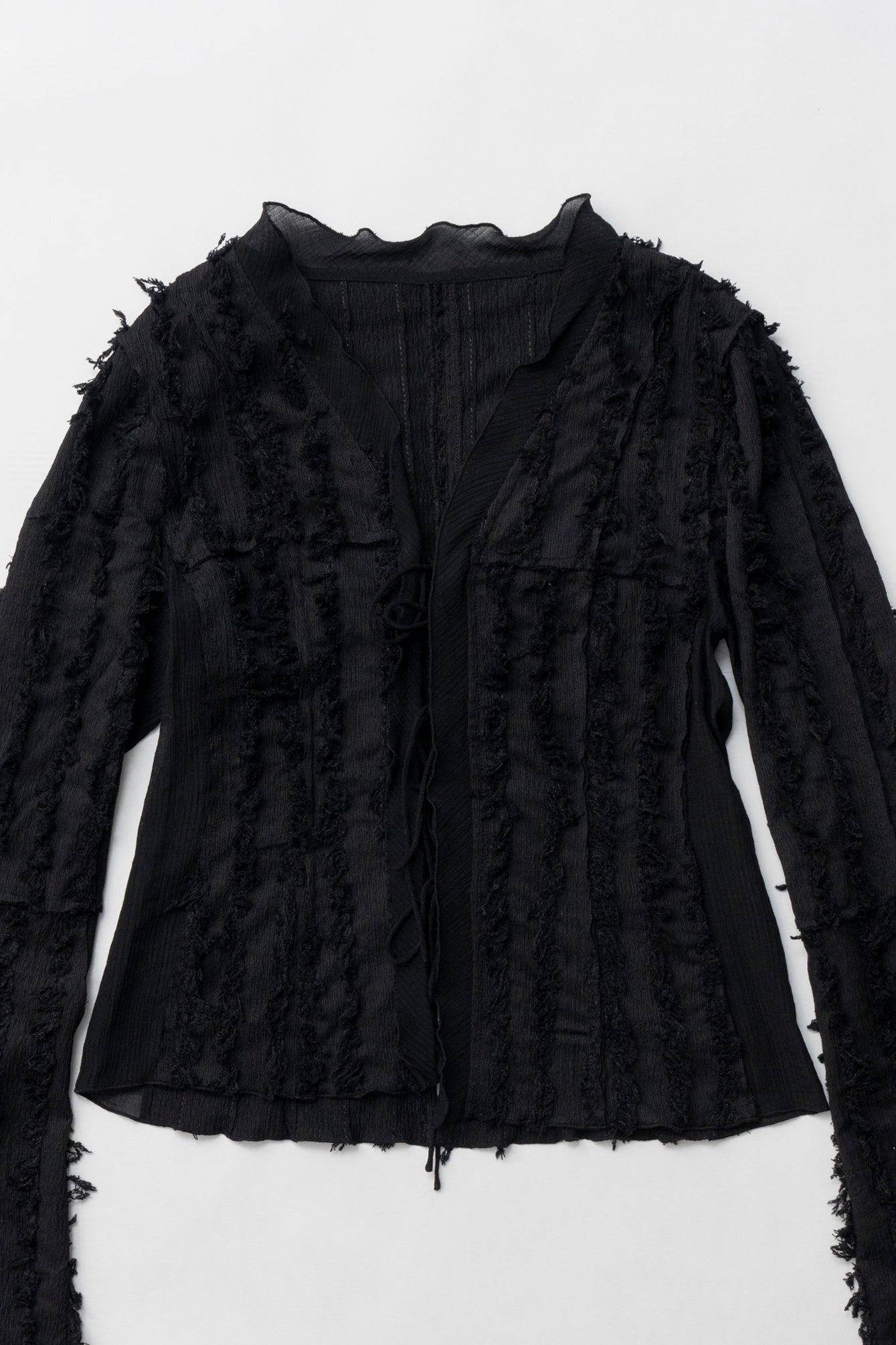 Fringe Jacquard Frill Cardigan - SALE