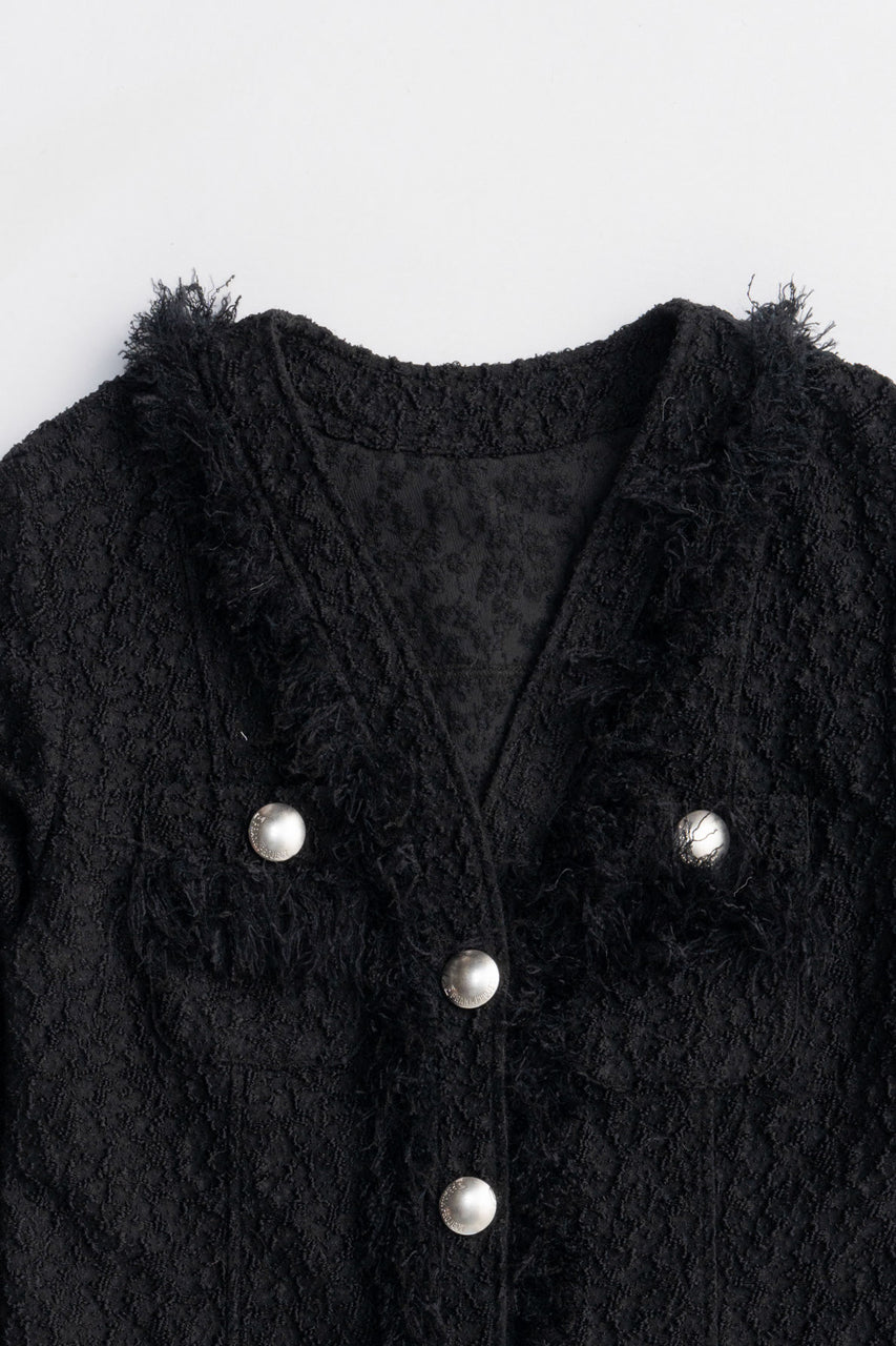 Fringe Jacquard Cardigan - 2025 AUTUMN