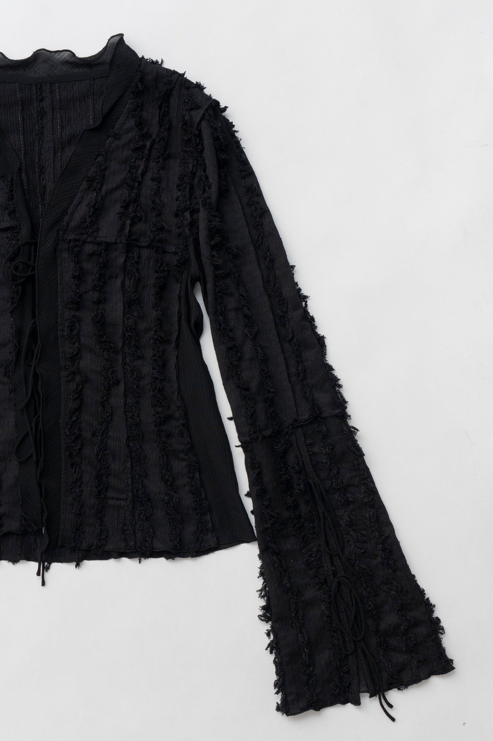 Fringe Jacquard Frill Cardigan - SALE