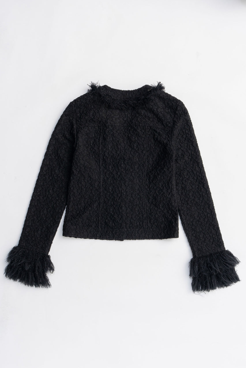 Fringe Jacquard Cardigan