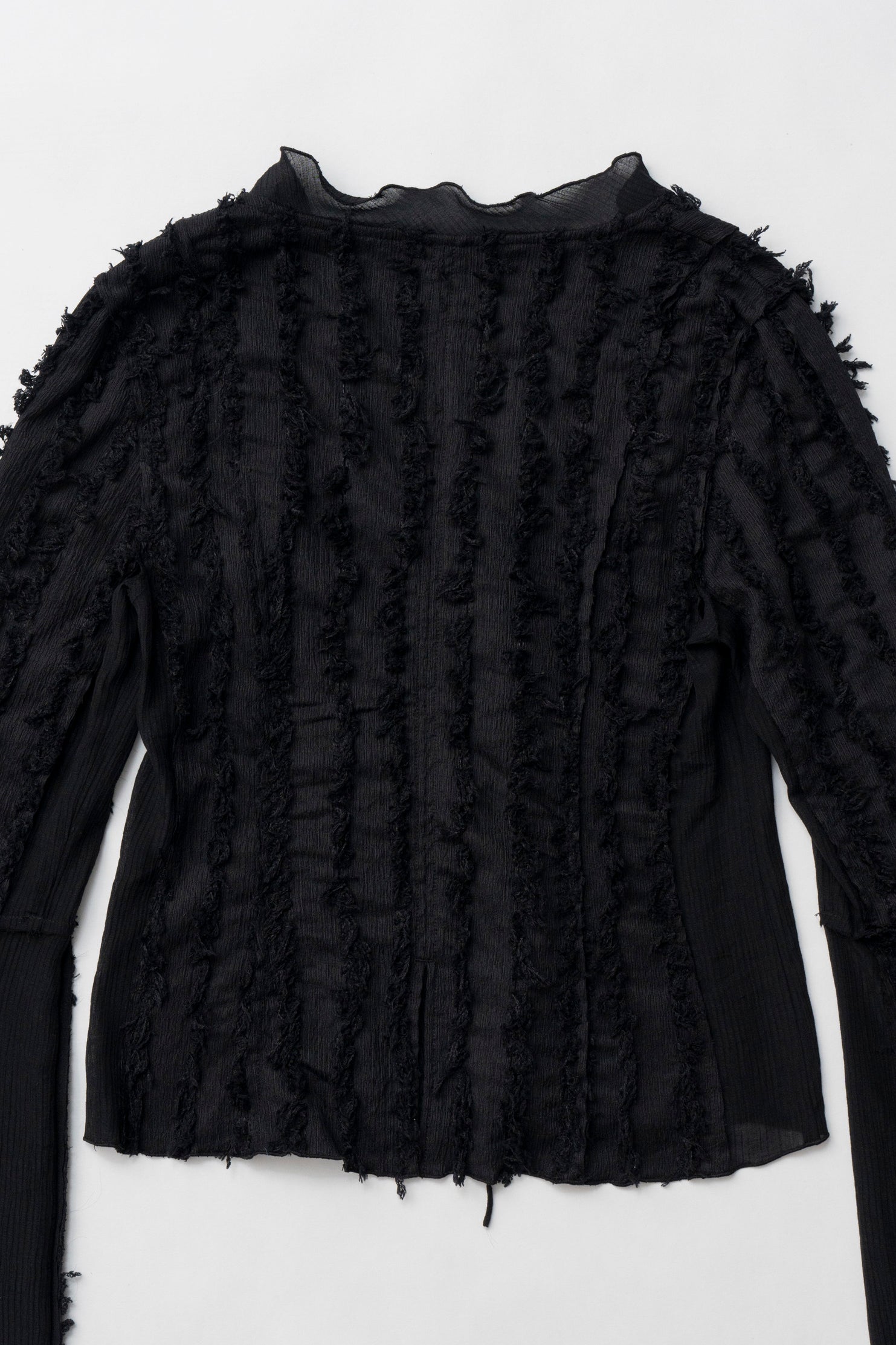 Fringe Jacquard Frill Cardigan - SALE