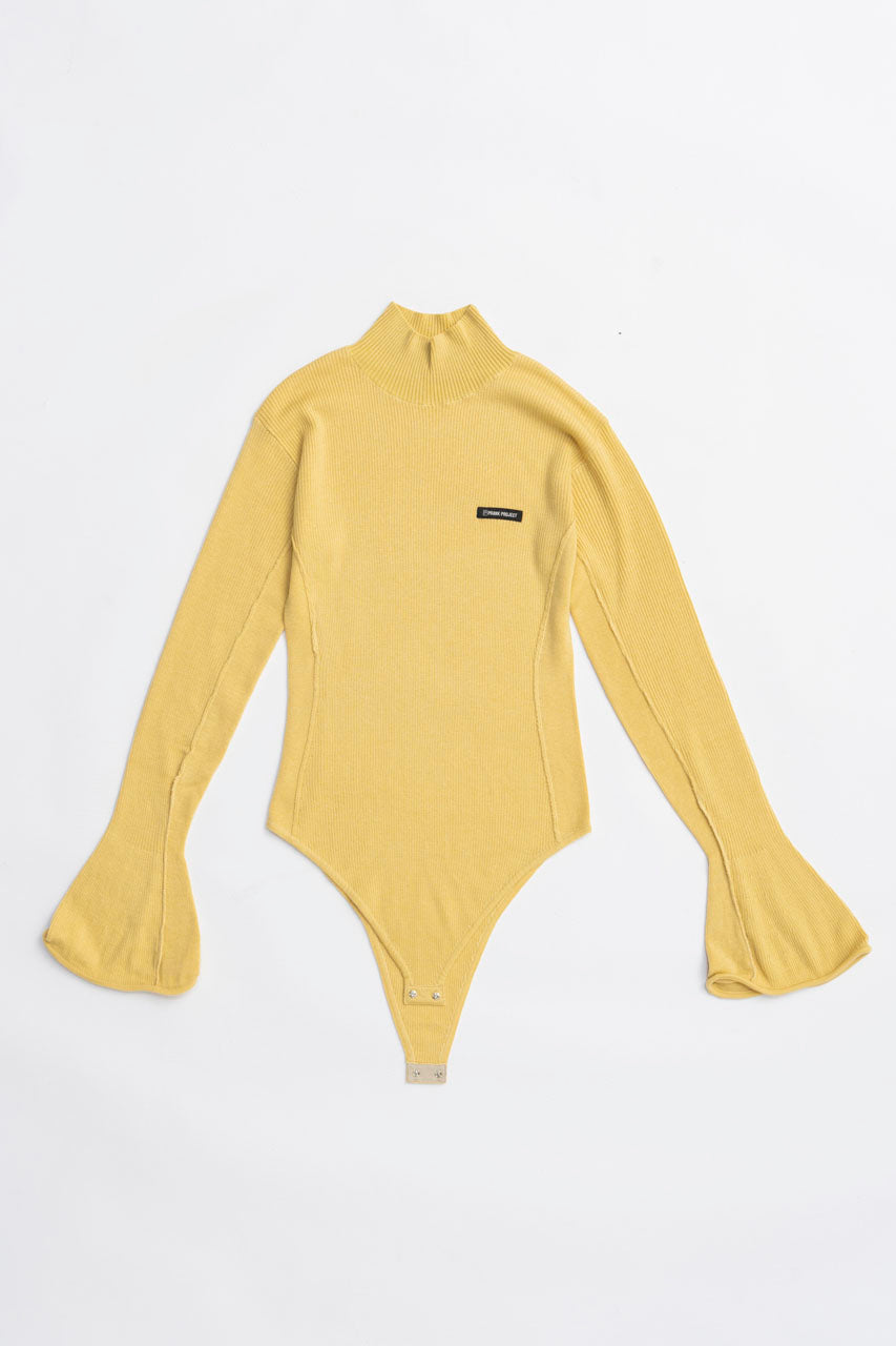 Wave Hem Sleeve Rib Knit