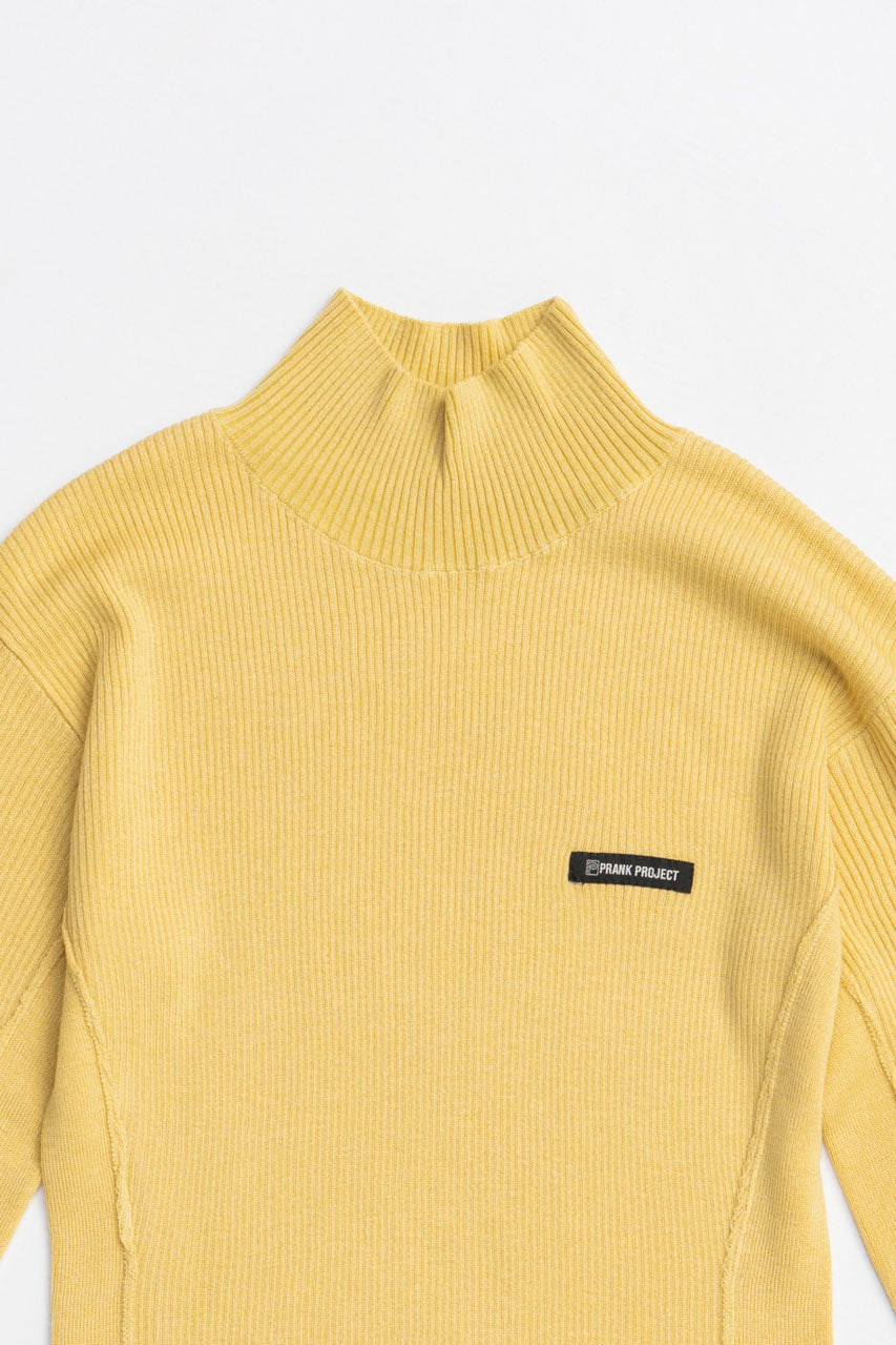 Wave Hem Sleeve Rib Knit