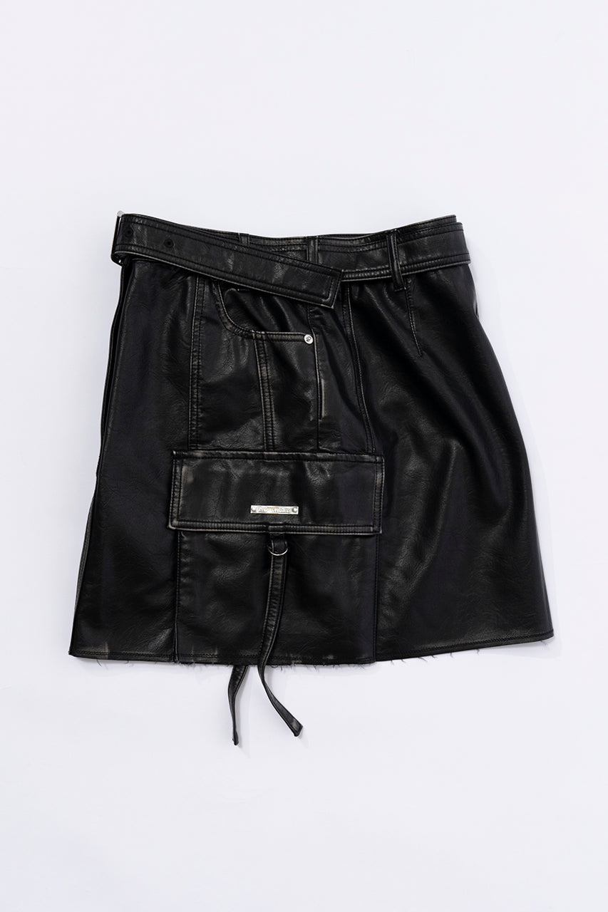 Vintage Vegan Leather Mini Skirt