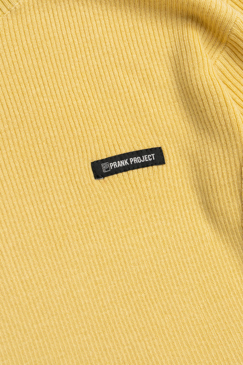 Wave Hem Sleeve Rib Knit