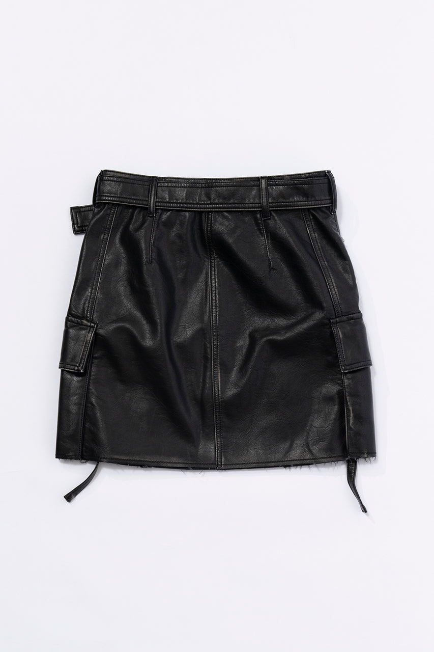 Vintage Vegan Leather Mini Skirt
