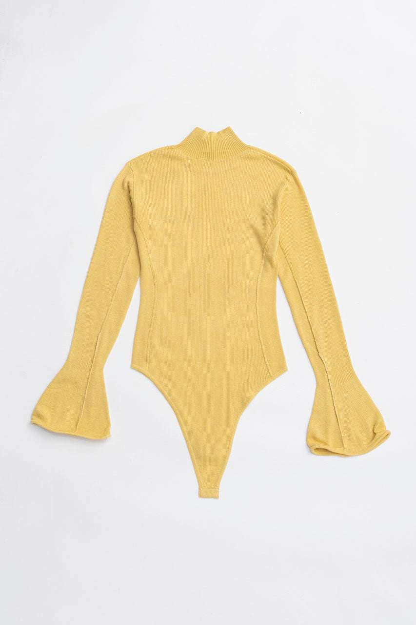 Wave Hem Sleeve Rib Knit