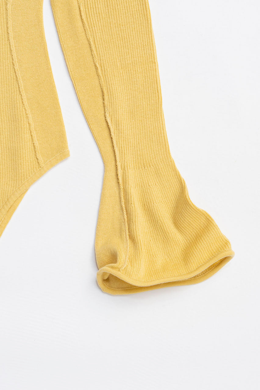 Wave Hem Sleeve Rib Knit