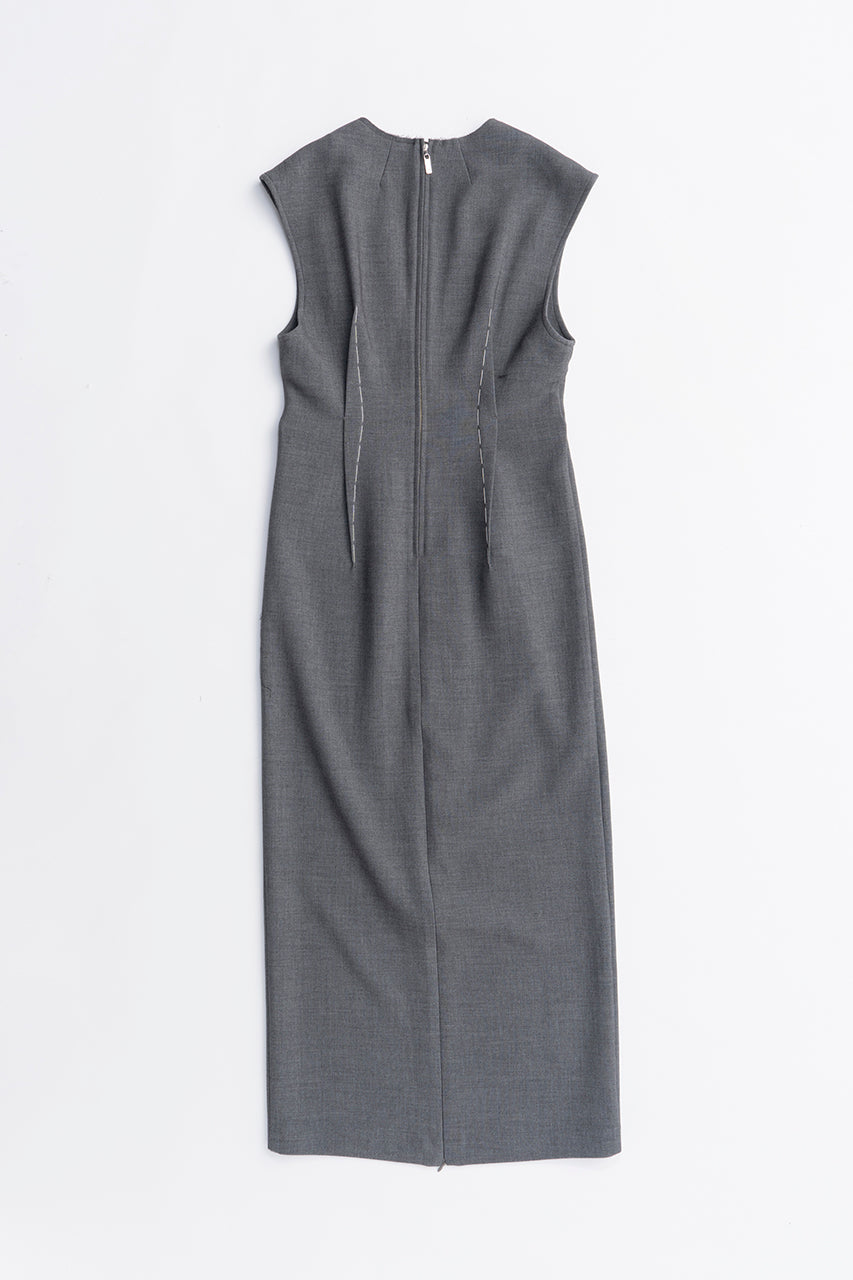 Hand-stitched Deep V-neck Dress