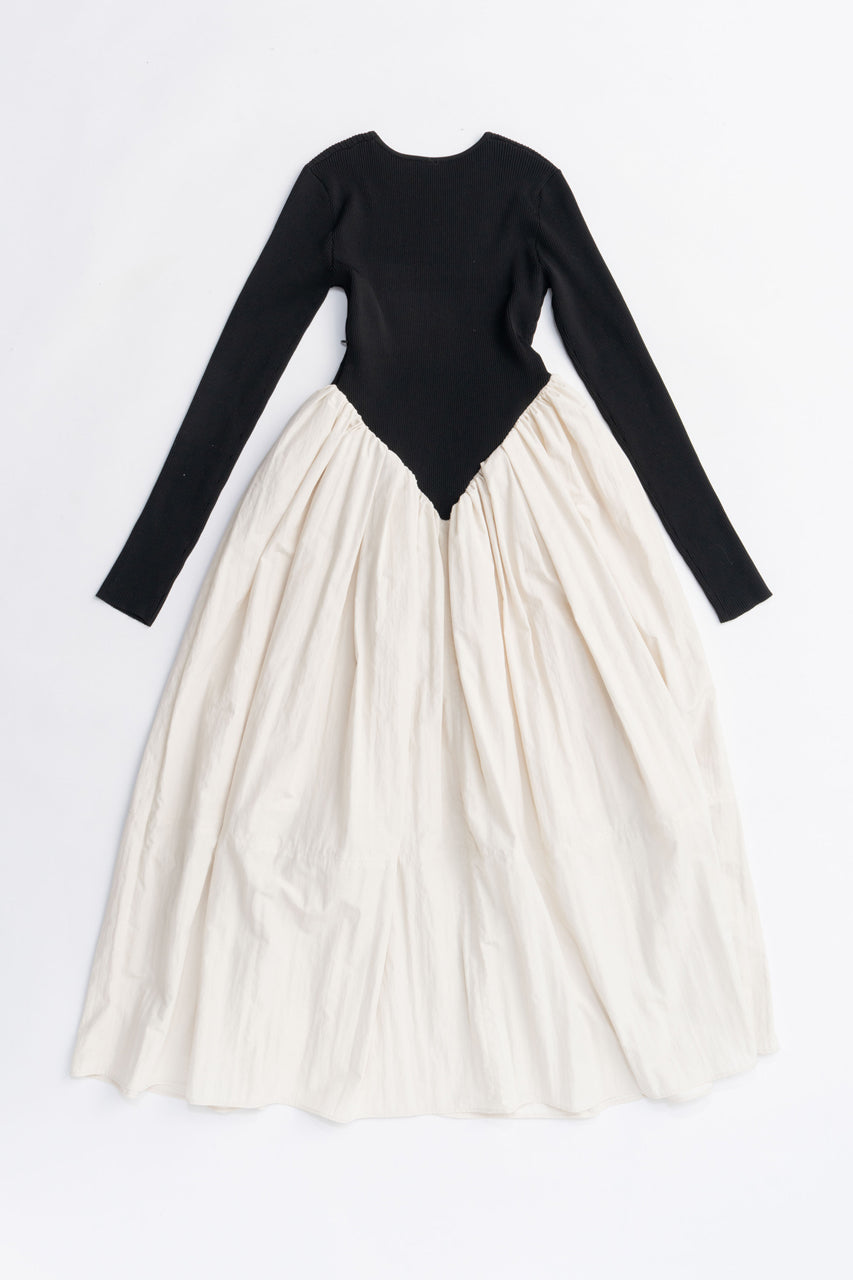 Knit Combination Long Dress - 2025 AUTUMN