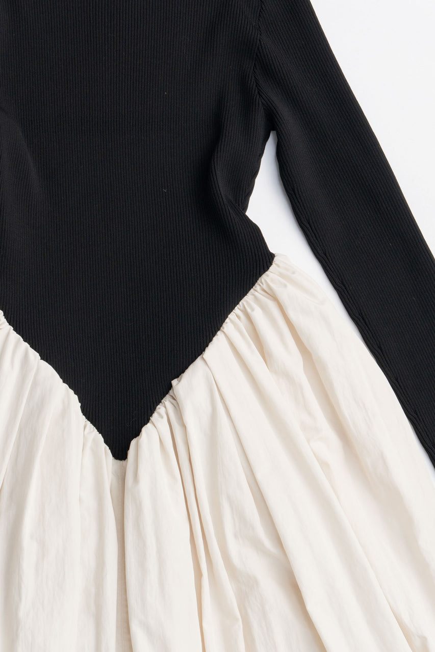 Knit Combination Long Dress