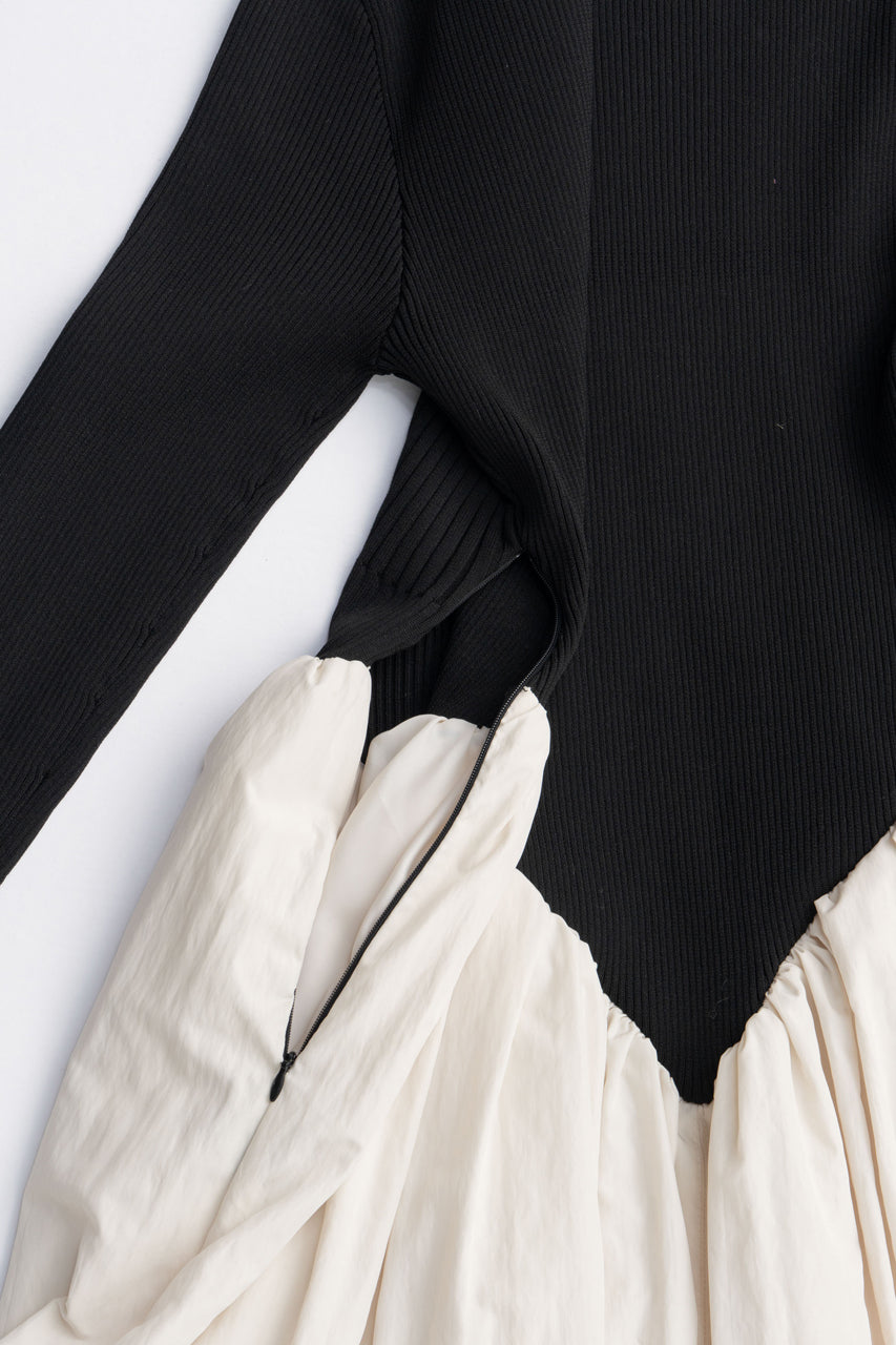 Knit Combination Long Dress