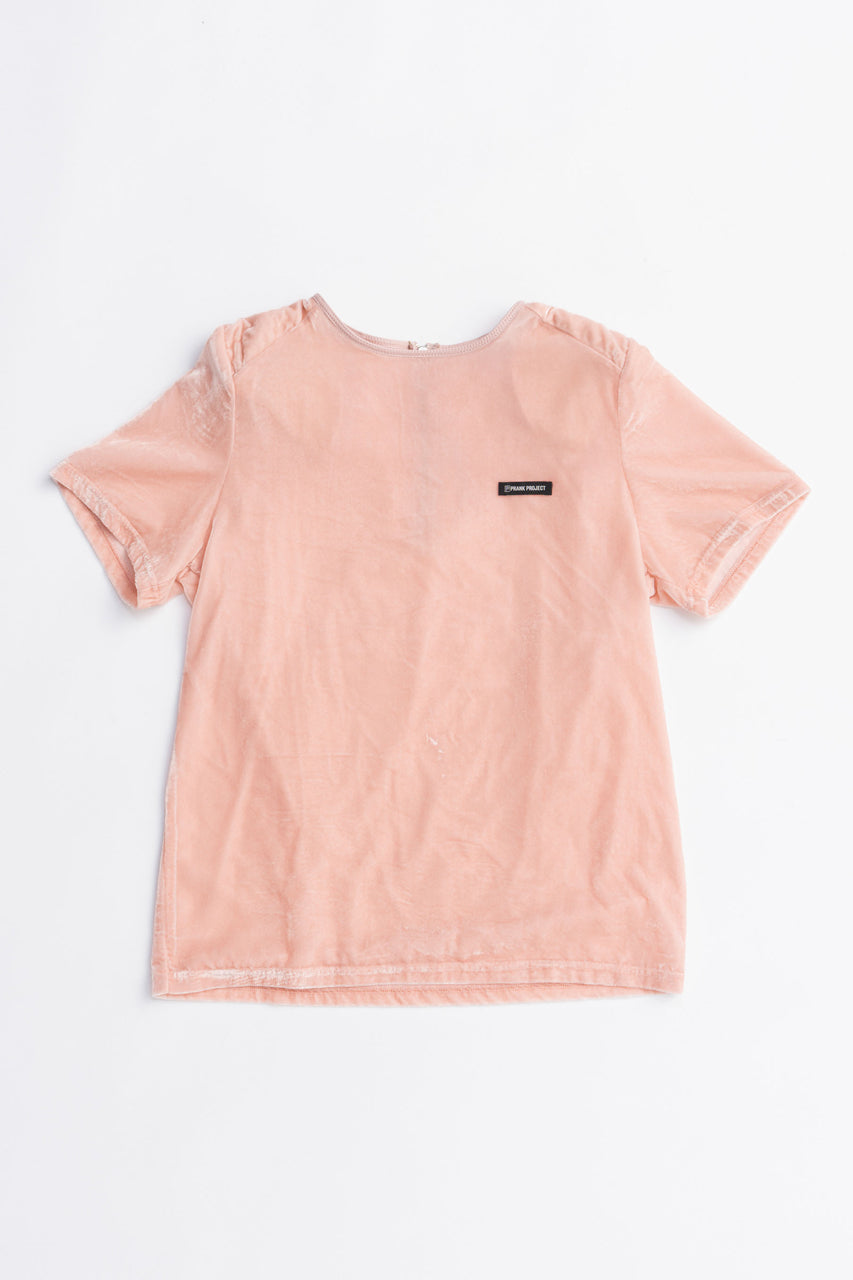 Shoulder Gathered Velour T-Shirt - 2025 AUTUMN