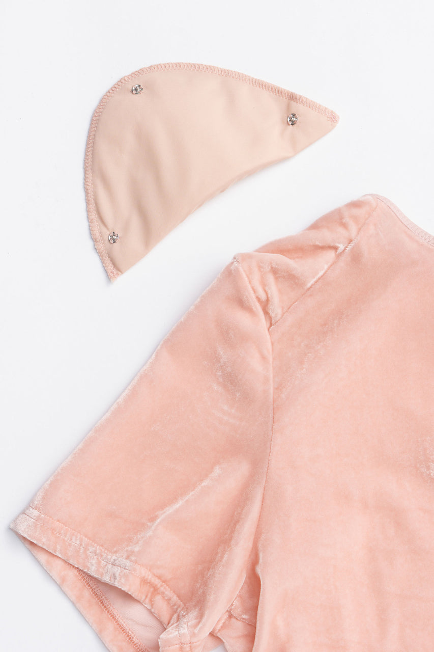 Shoulder Gathered Velour T-Shirt - 2025 AUTUMN
