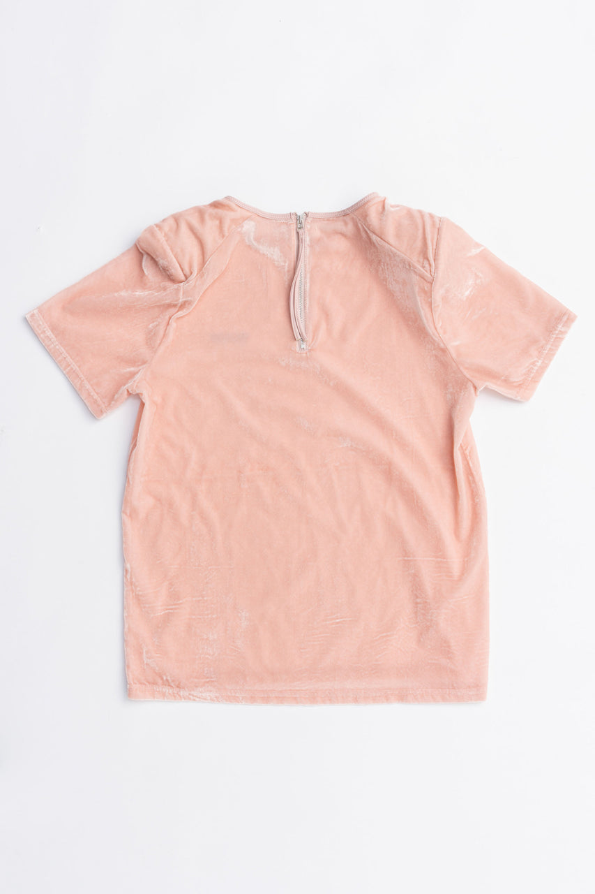Shoulder Gathered Velour T-Shirt - 2025 AUTUMN