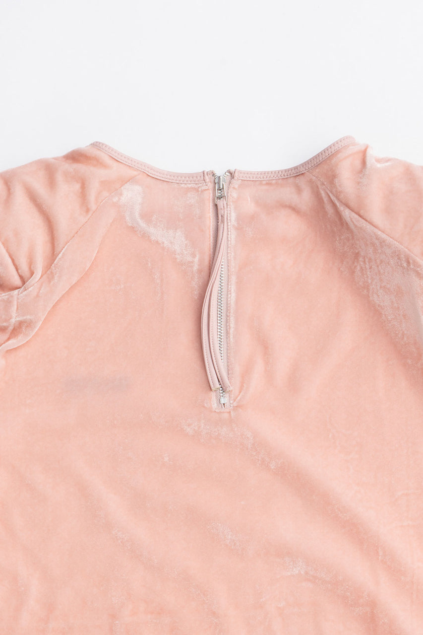 Shoulder Gathered Velour T-Shirt - 2025 AUTUMN