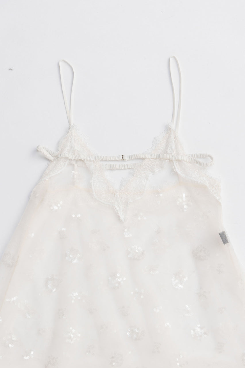Sequin Fur Trim Baby Doll