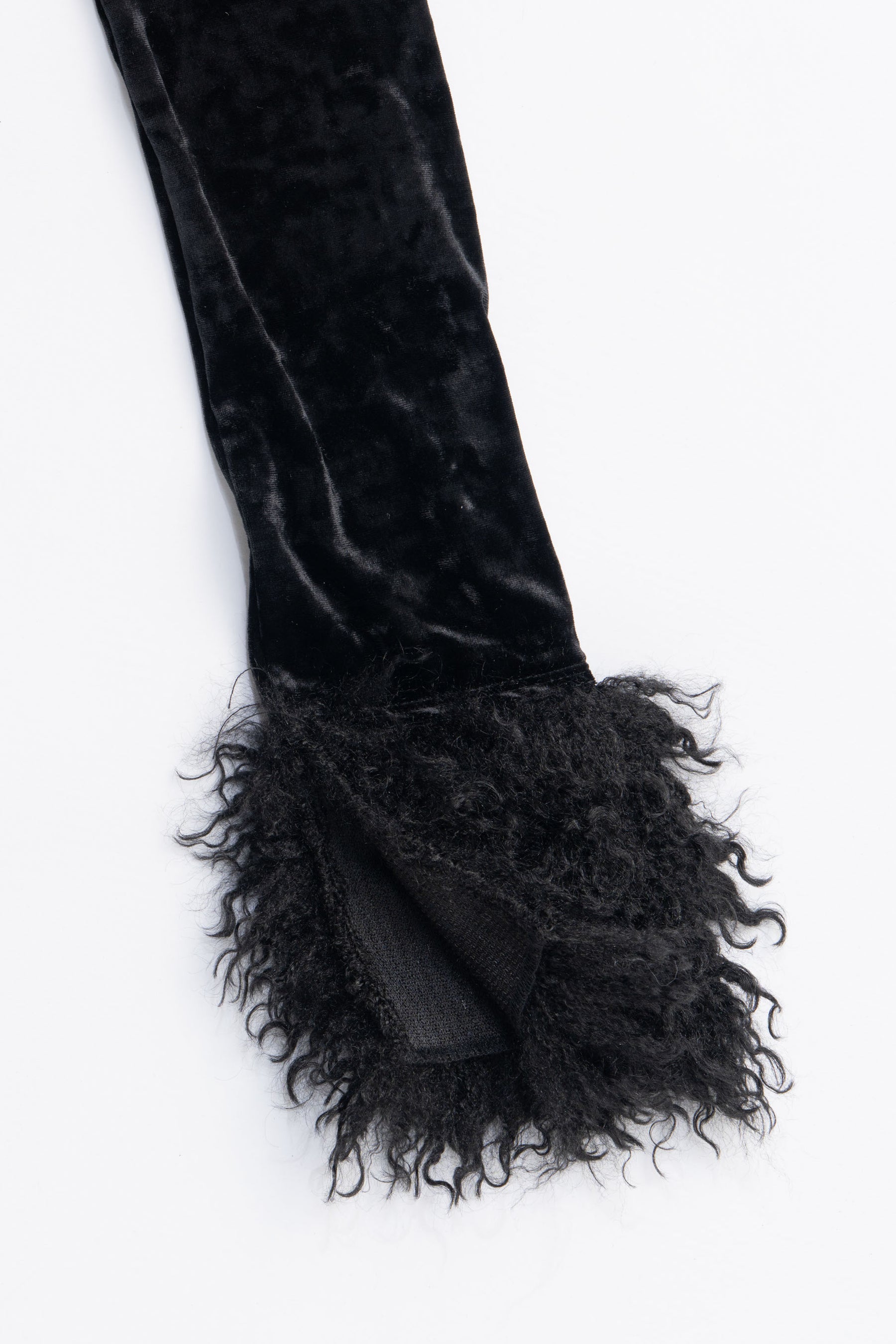 Fur Sleeve Velour Top - 2025 AUTUMN