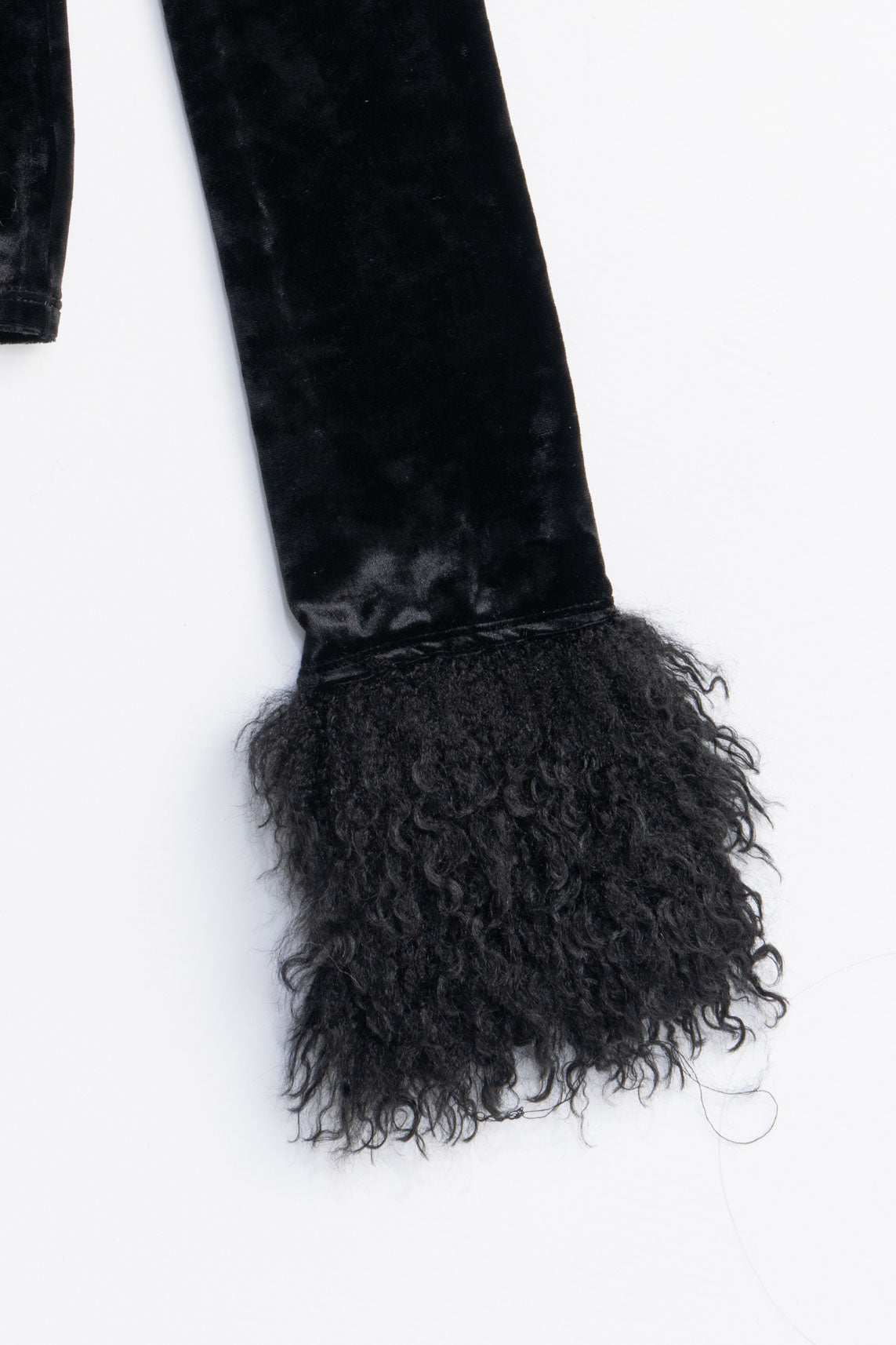 Fur Sleeve Velour Top - 2025 AUTUMN