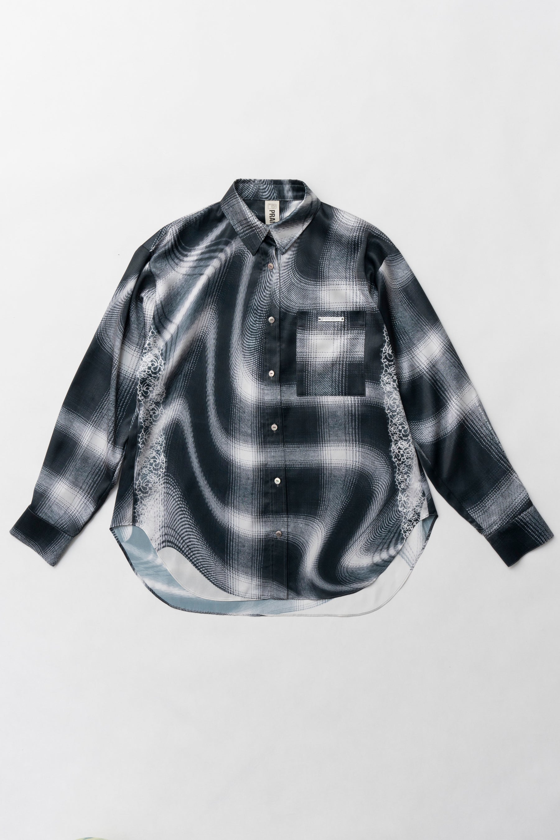 Ombre Check Lace Print Shirt - SALE