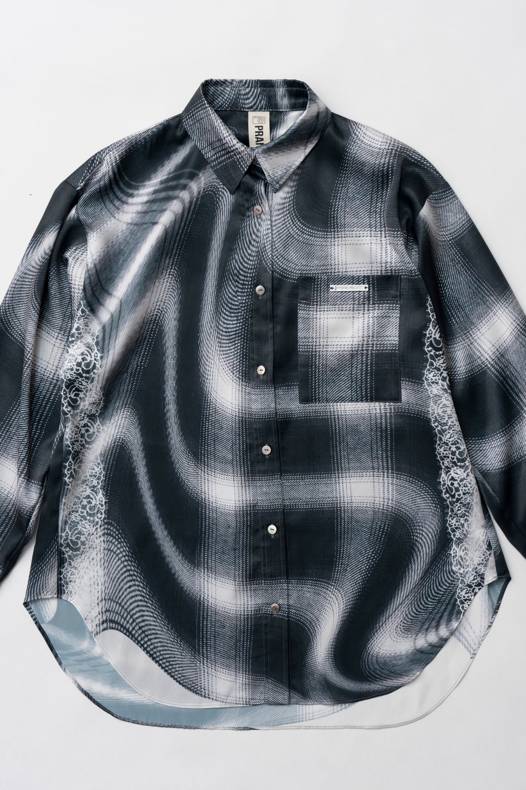 Ombre Check Lace Print Shirt - SALE