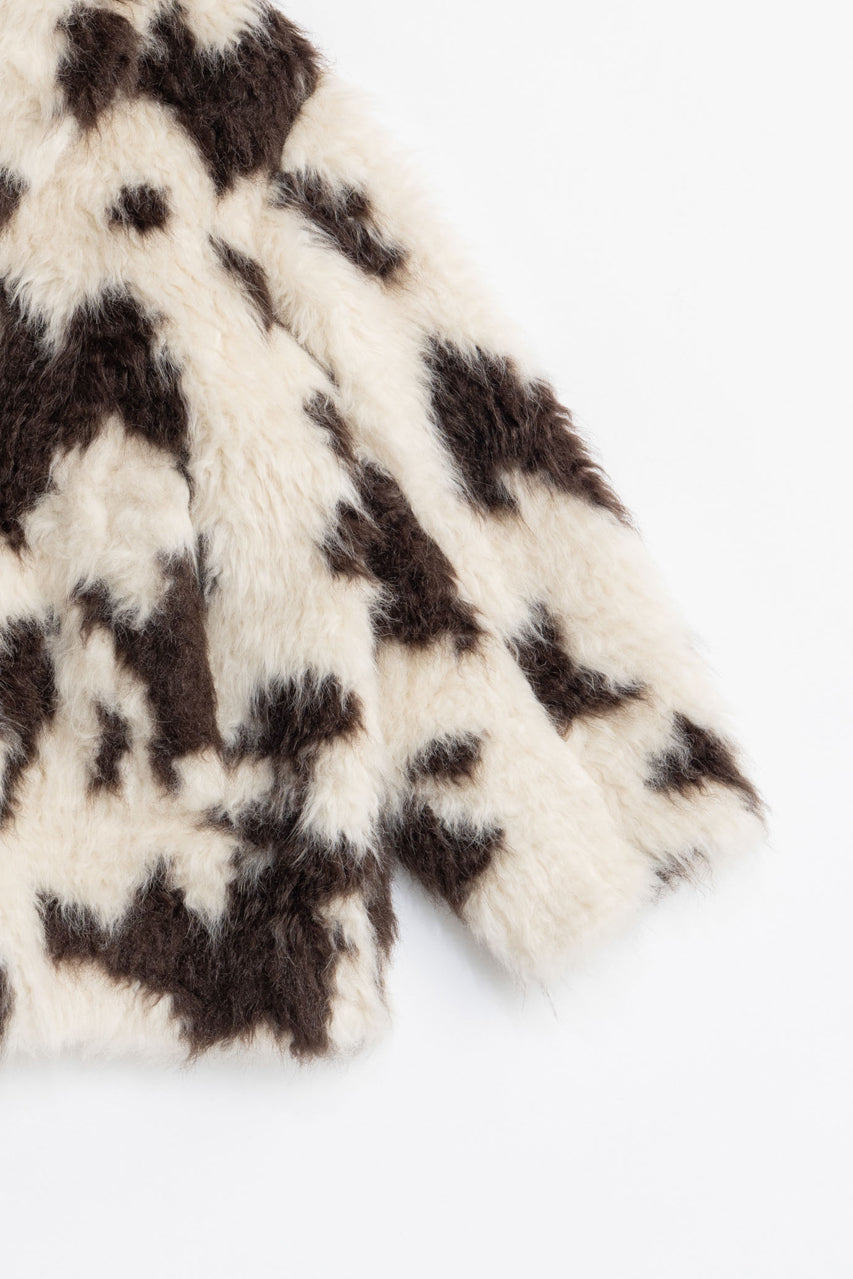 Mix Pattern Fur Jacket - 2025 AUTUMN
