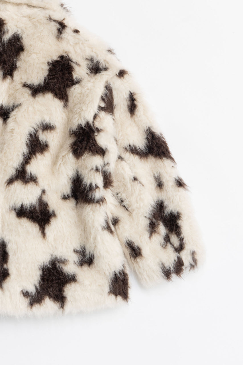 Mix Pattern Fur Jacket - 2025 AUTUMN