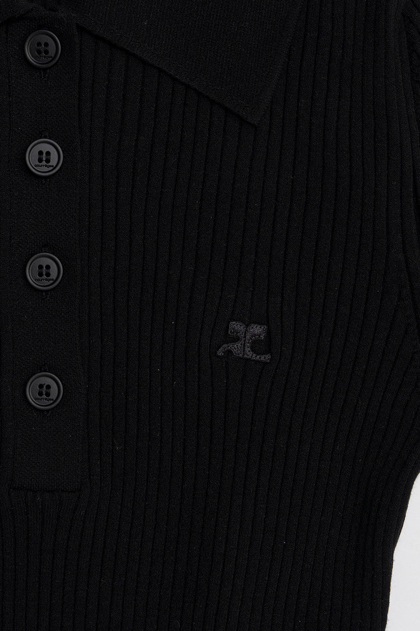 AC Rib Knit Cropped Polo - SALE
