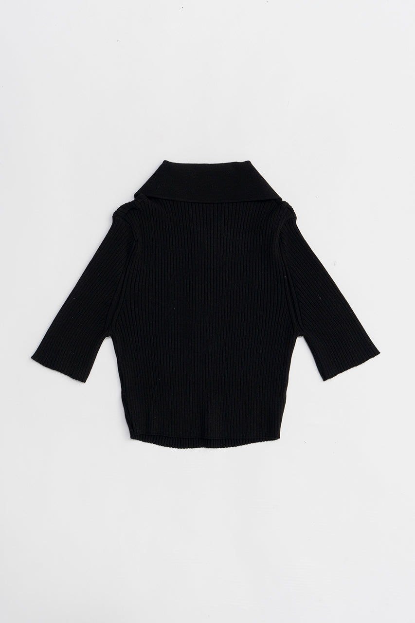 AC Rib Knit Cropped Polo - SALE