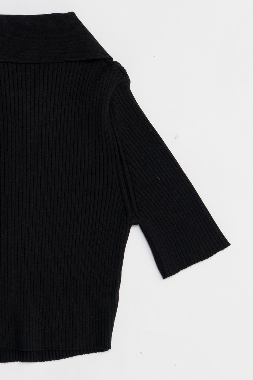 AC Rib Knit Cropped Polo - SALE