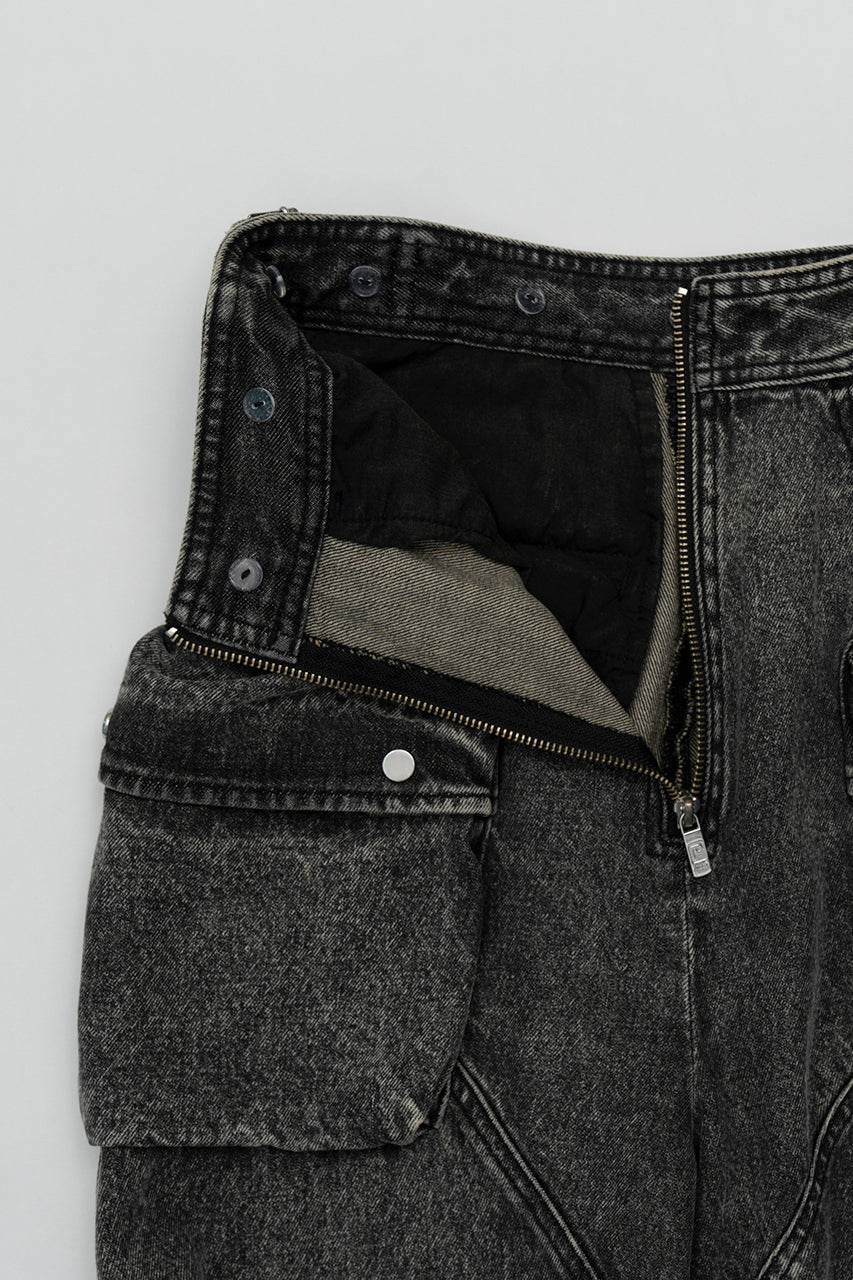Two-way Denim Cargo Jumpsuit