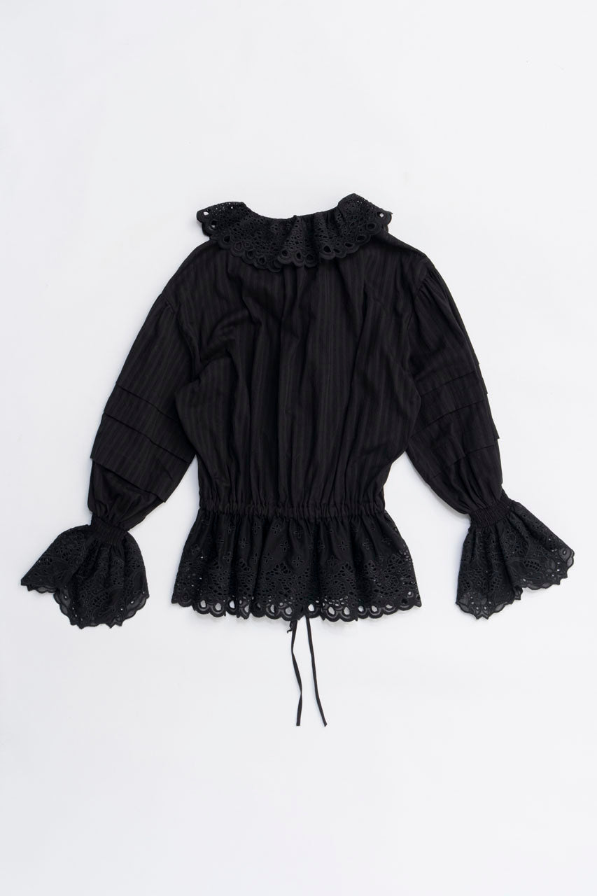 Embroidered Ruffled Blouse - 2025 WINTER
