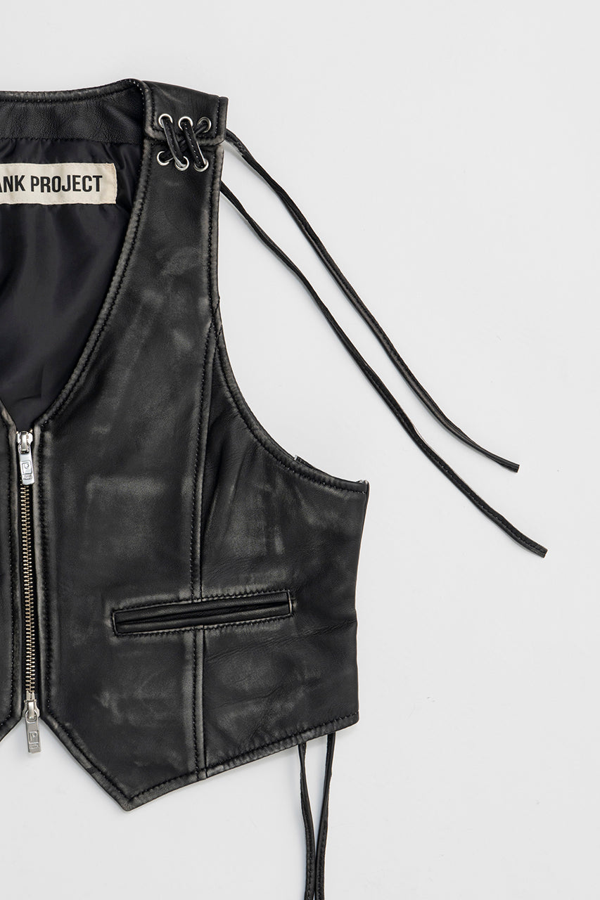 Leather Biker Vest - SALE