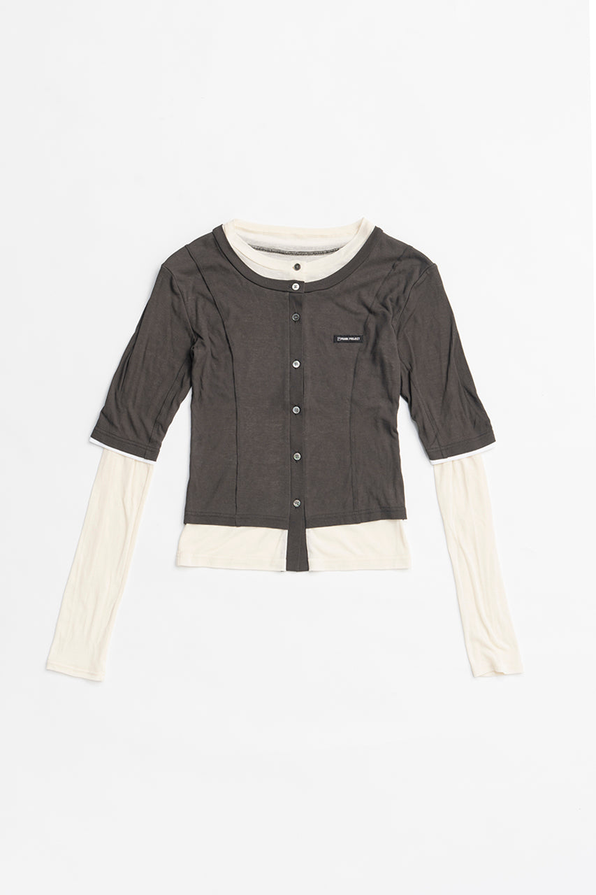 Layered sheer Fraise Cardigan