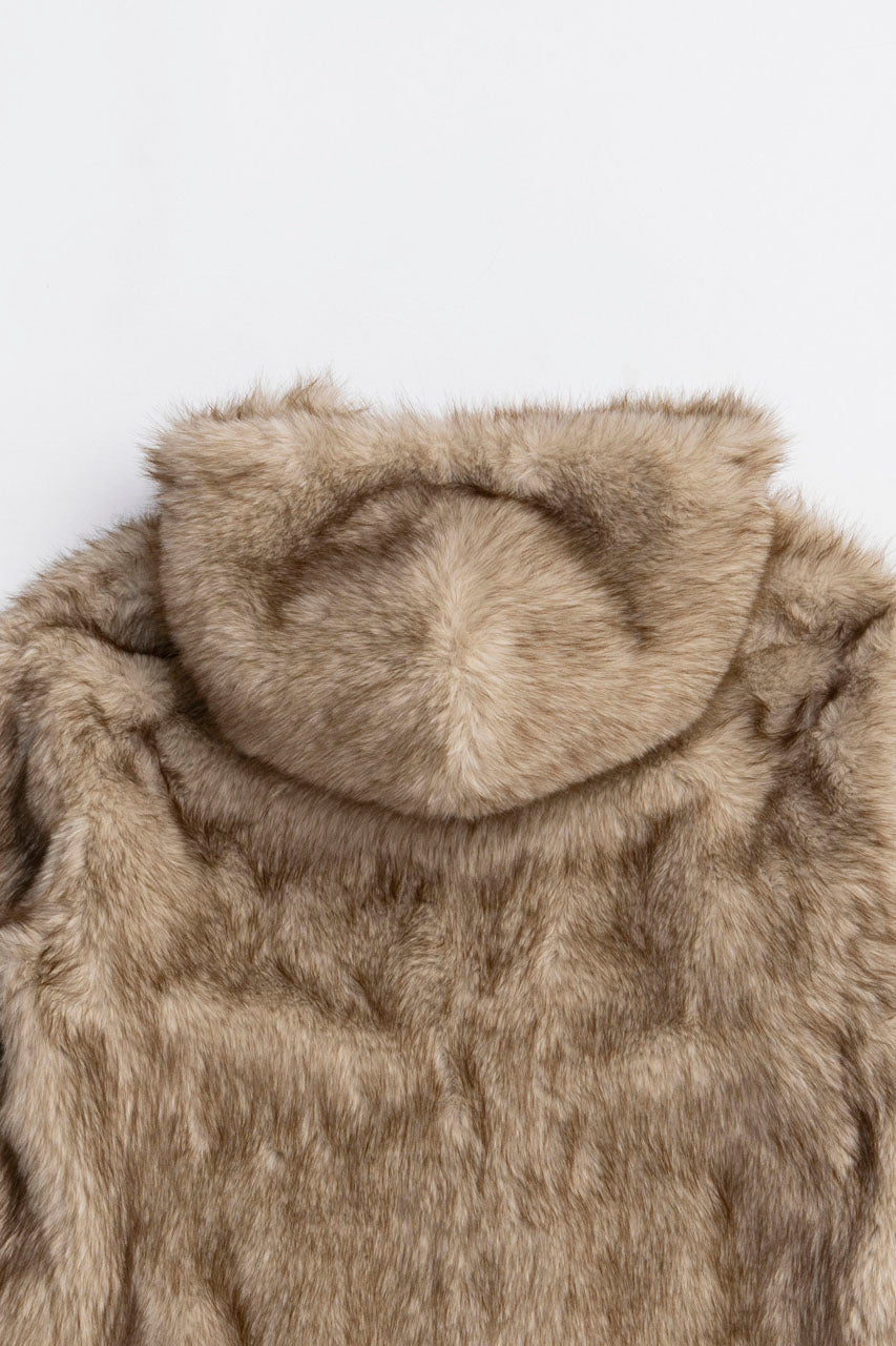 Fake Fur Hooded Hoodie - 2025 WINTER