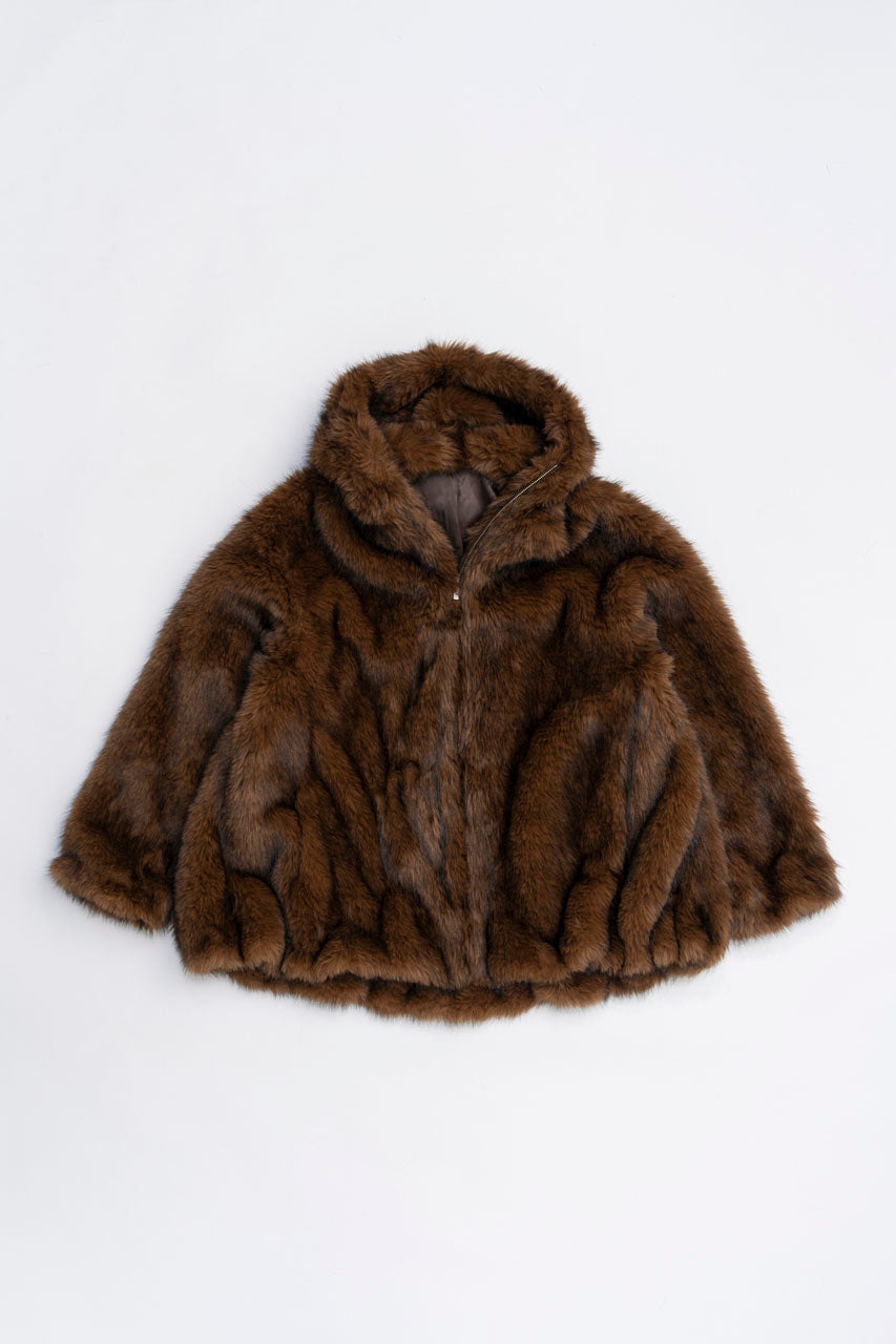 Fake Fur Hooded Hoodie - 2025 WINTER