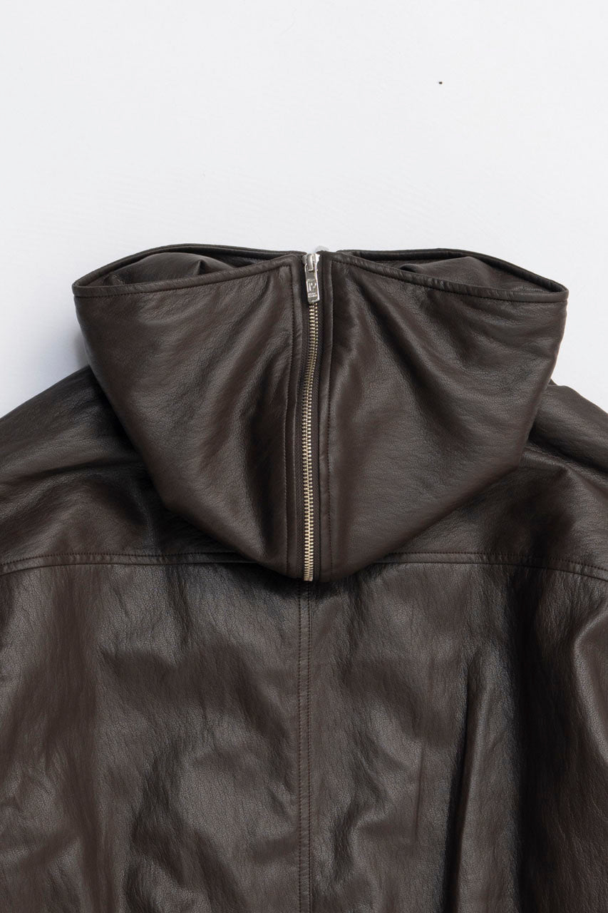 Faux Leather Padded Trucker Jacket - 2025 WINTER