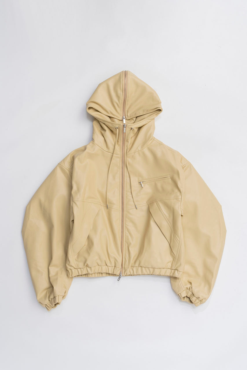 Faux Leather Padded Trucker Jacket - 2025 WINTER