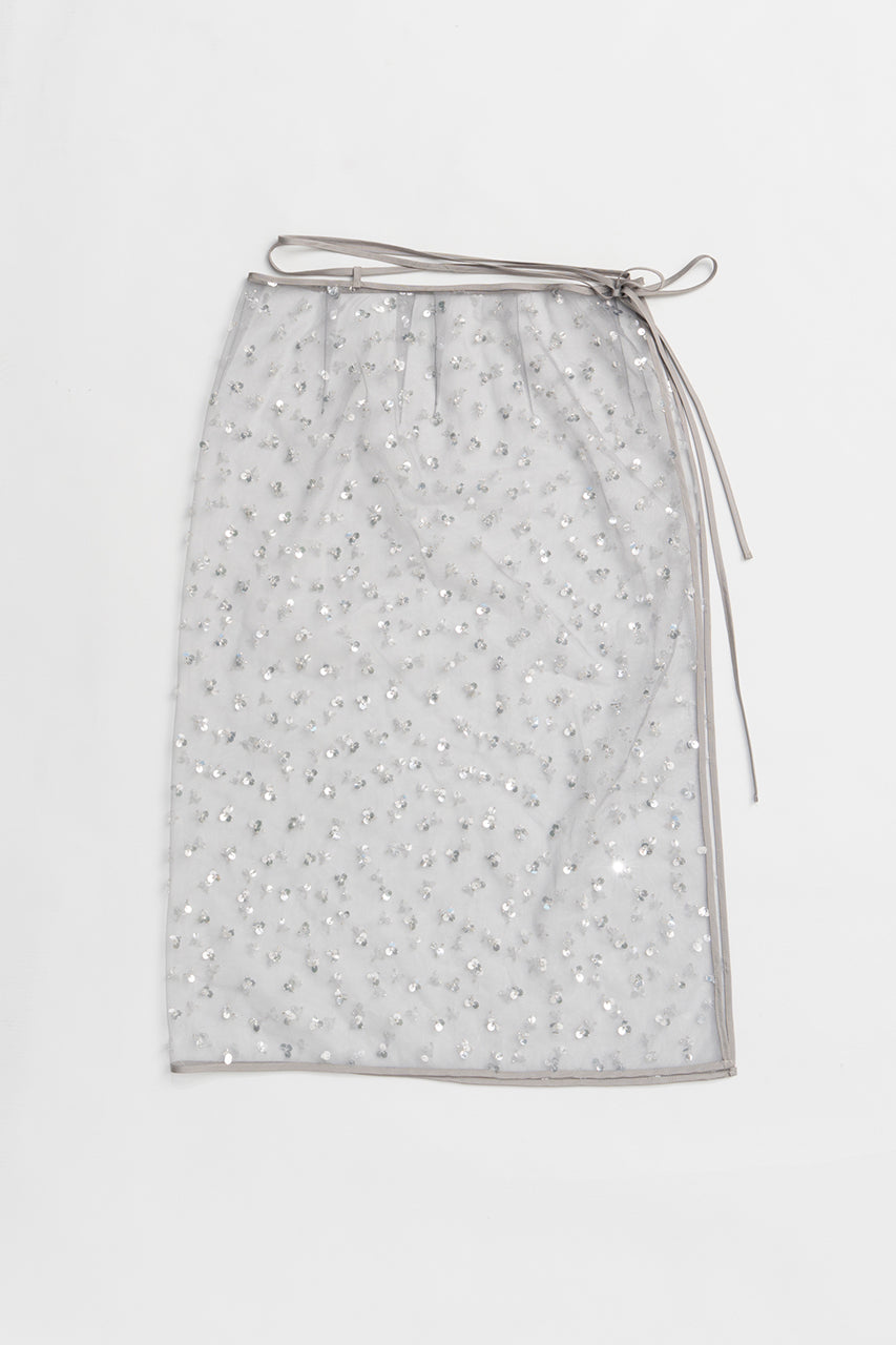 Multi-Embellished Wrap Skirt - 2025 SUMMER