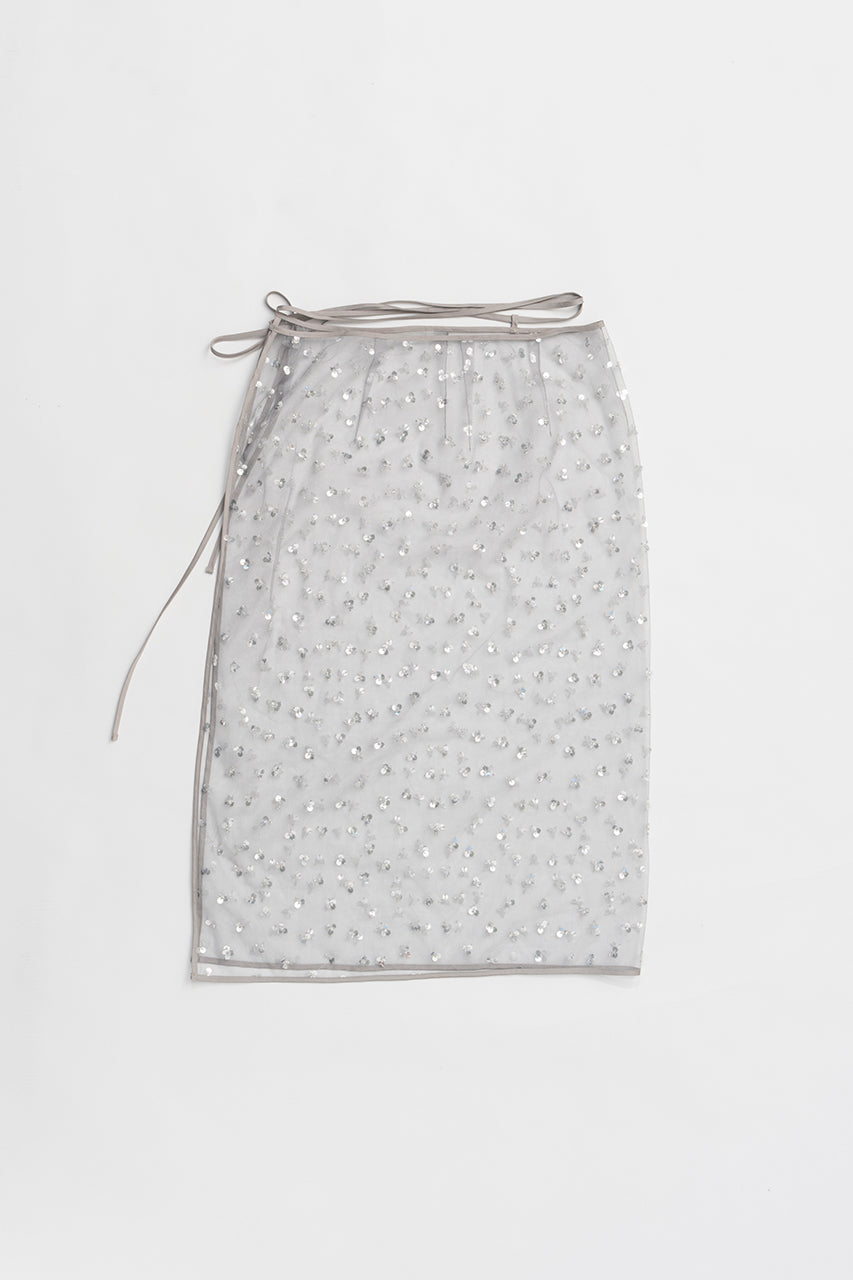 Multi-Embellished Wrap Skirt - 2025 SUMMER