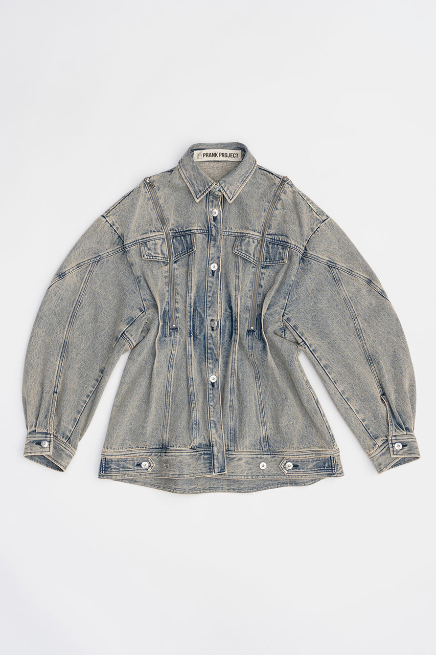 Zip Denim Shirt Blouson