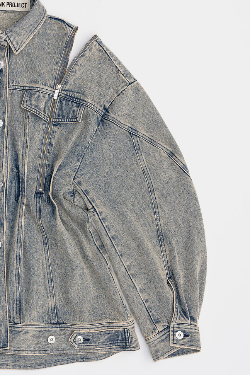 Zip Denim Shirt Blouson