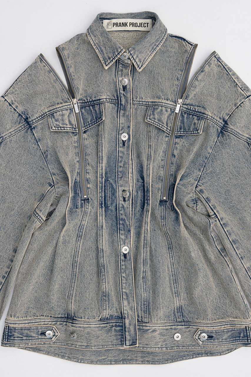 Zip Denim Shirt Blouson