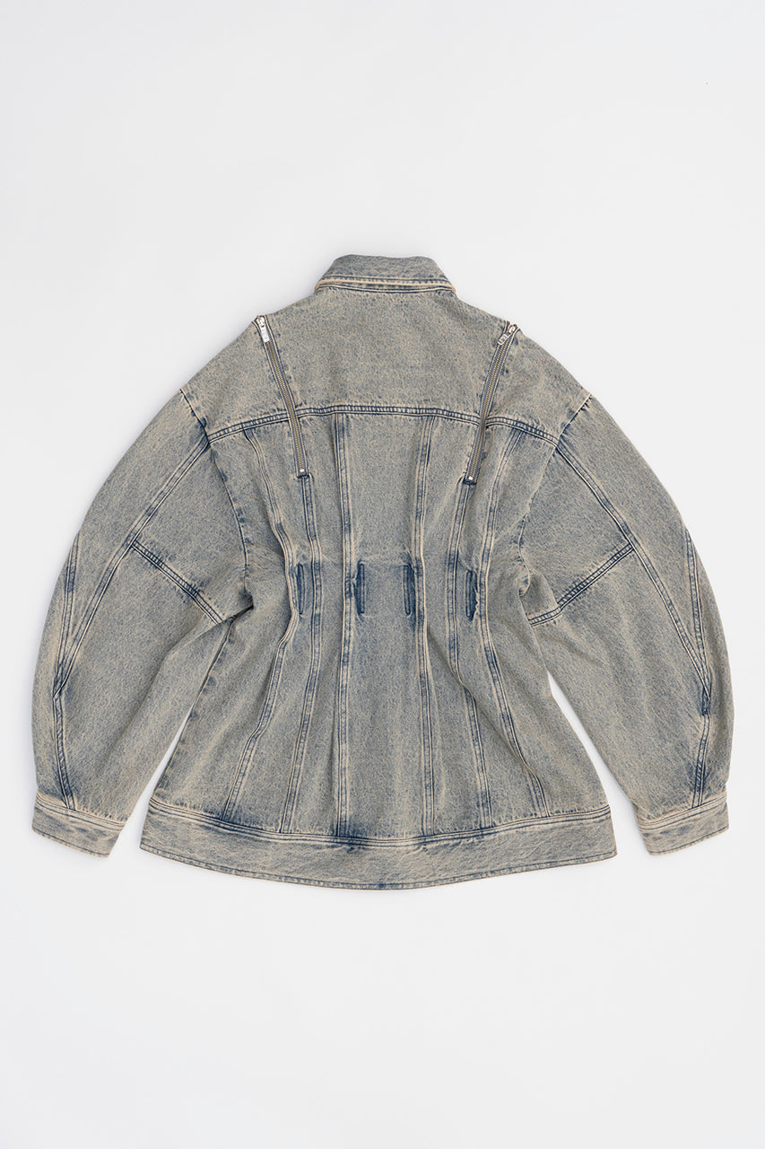 Zip Denim Shirt Blouson