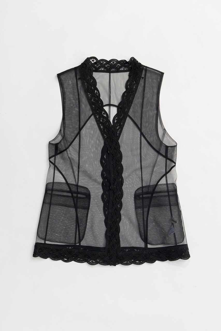 Trimmed Lace Tulle Gilet - SALE