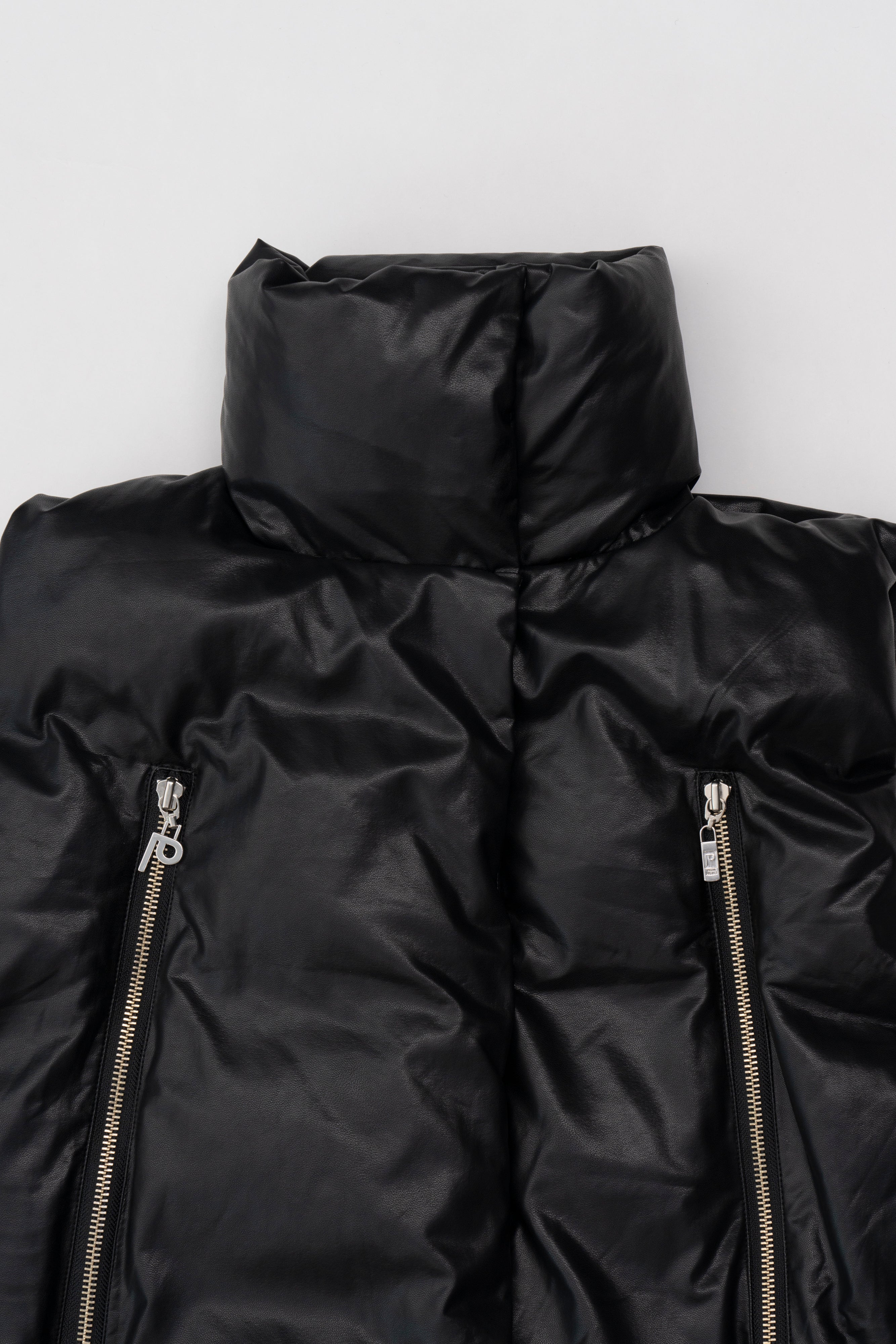Vegan Leather Puffer Vest